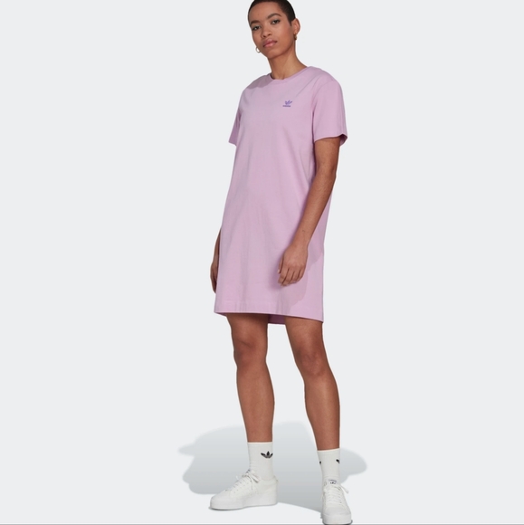 adidas Dresses & Skirts - ADIDAS ORIGINALSCotton T-shirt Dress In Bliss Lilac sz-XL  nwt pit 23.5 47 Bust)